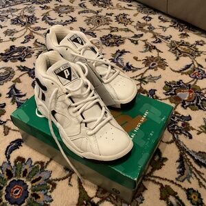 Prince Women’s White & Black Leather Excel Sneakers Size 5.5